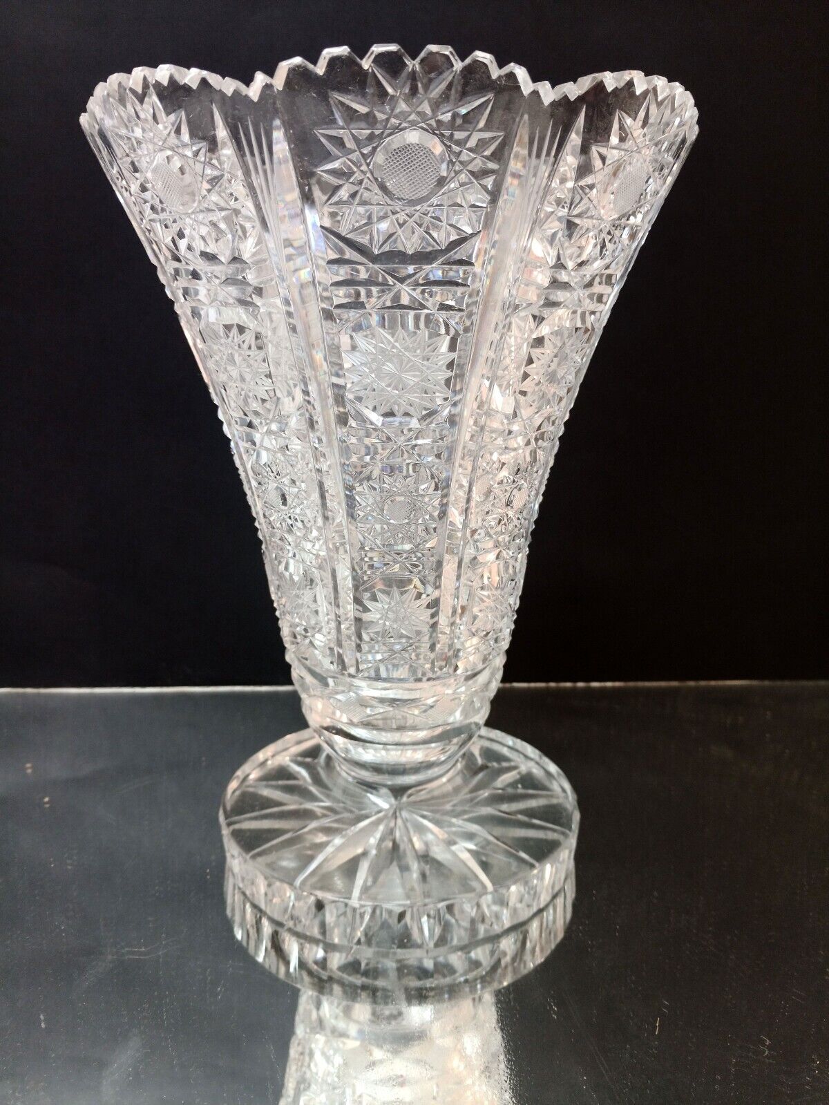 Vintage bohemian lead crystal vase/ Poděbrady