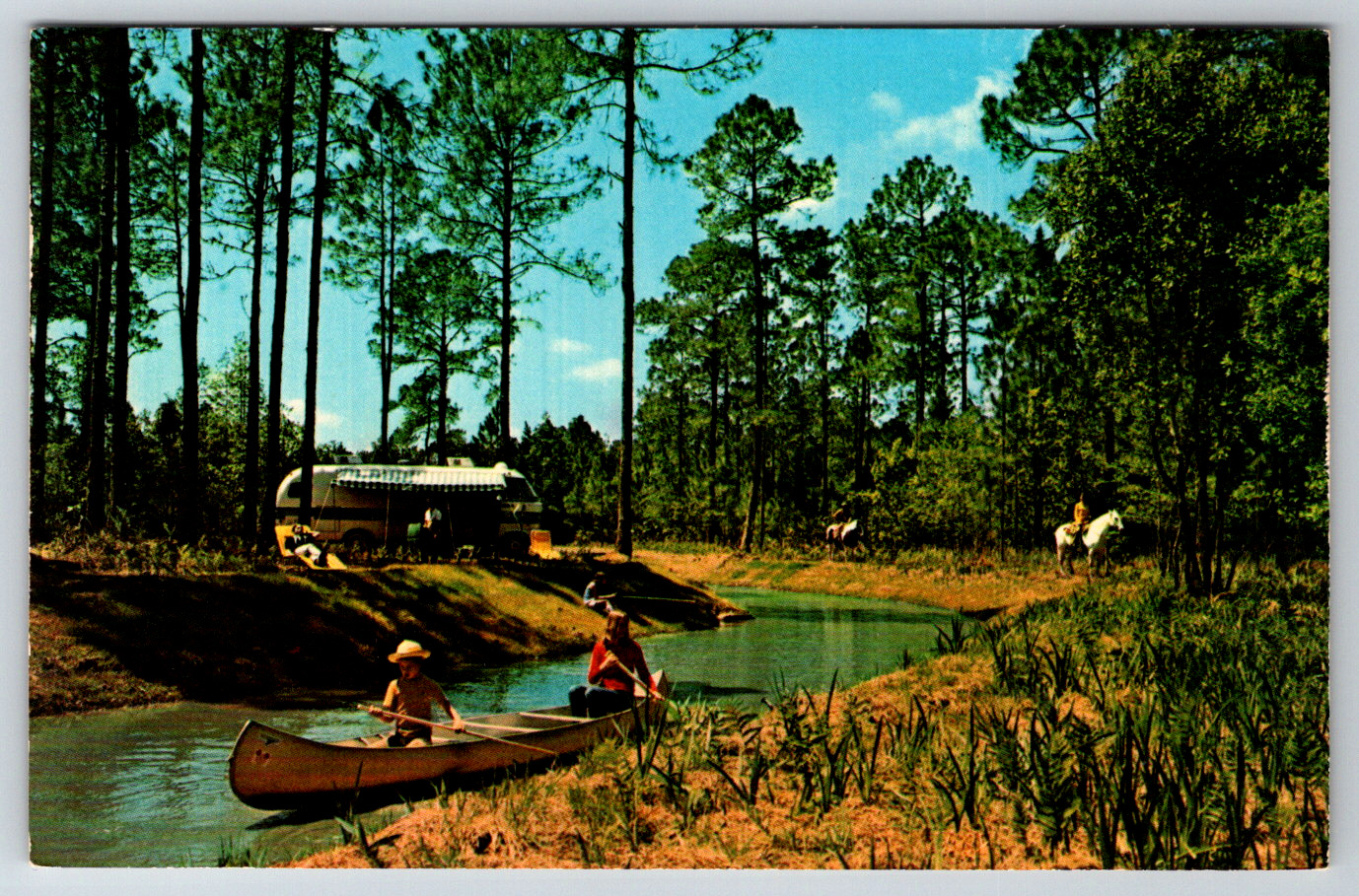 c1960s Fort Wilderness Canoe Walt Disney World Florida Vintage Postcard