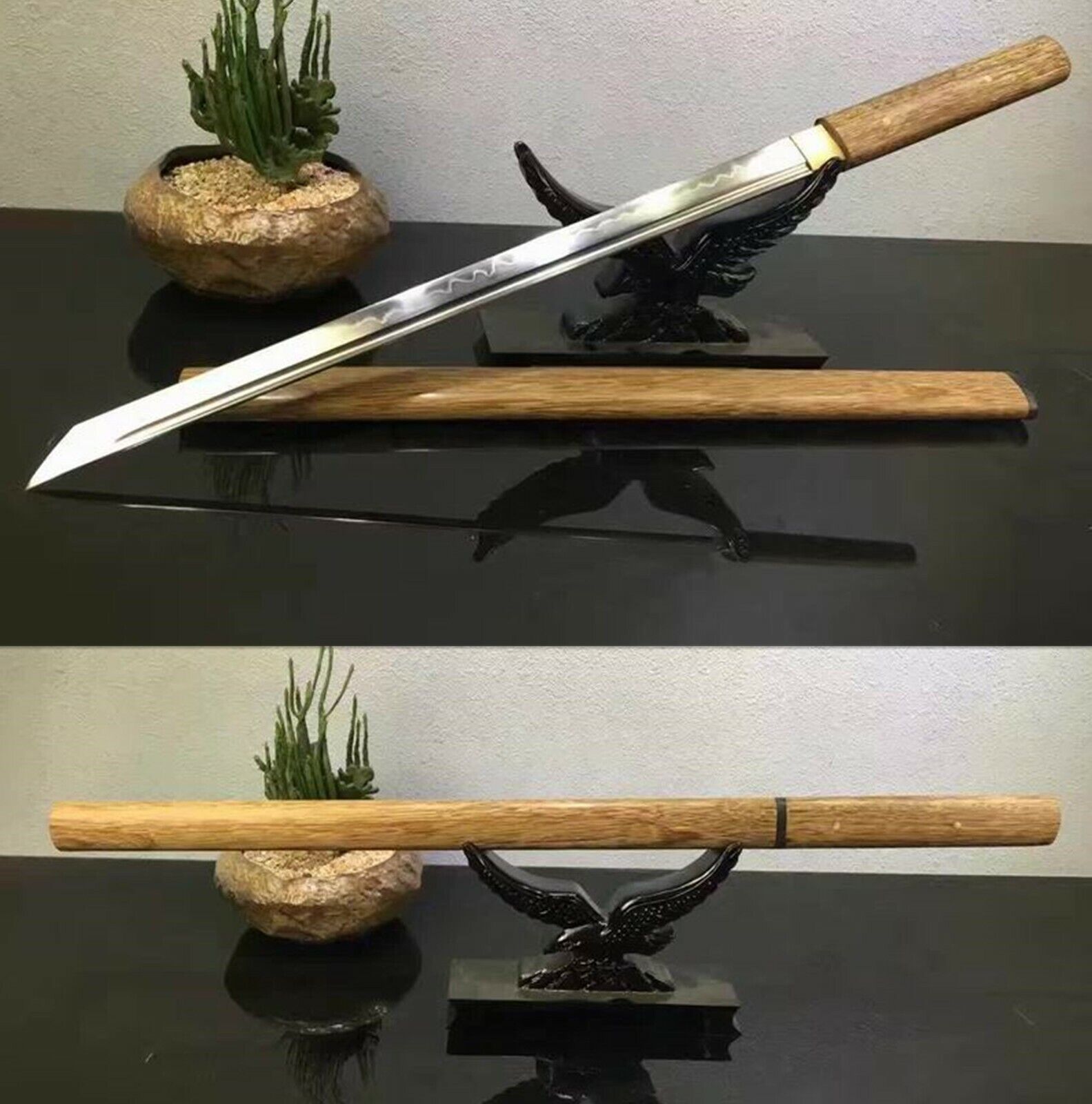 HIGH QUALITY ZATOICHI JAPANESE SAMURAI NINJA SWORD T10 CLAY TEMPERED FULL TANG