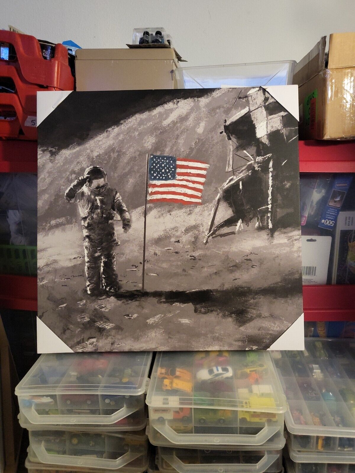 Framed Canvas Apollo 11 Astronauts Moon Landing 23X23