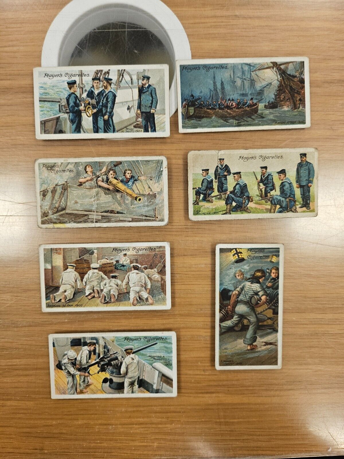 Players Cigarette Life On Board a Man of War in 1805 & 1905 Tobacco Mini Cards