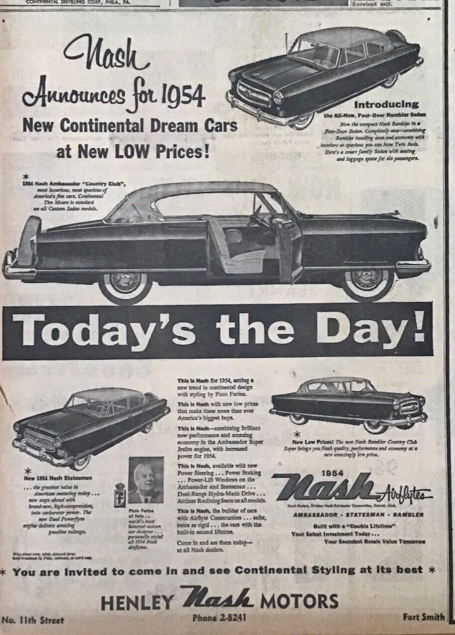 Large 1953 newspaper ad for Nash - \'54 Ambassador Country Cl, Rambler, Statesman