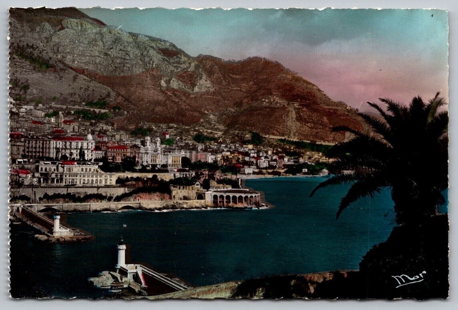 La Principaute De Monaco Monte Carlo Vu De Birds Eye View Palm Mountain Postcard