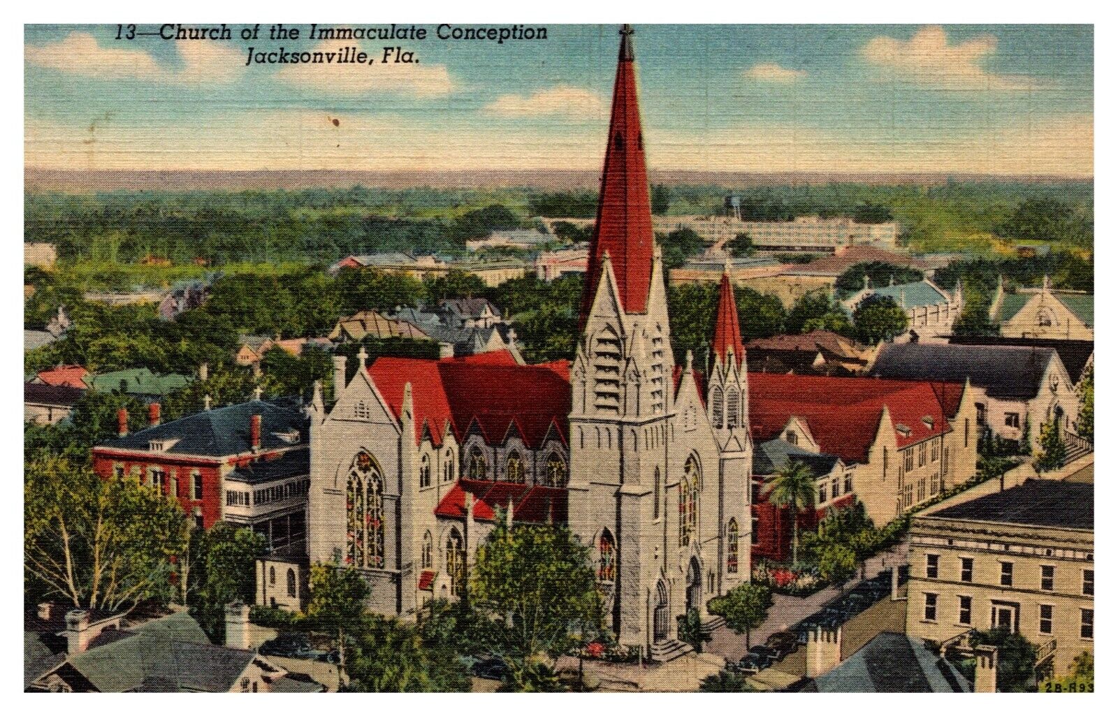 postcard Church of the Immaculate Conception Jacksonville Florida 5624