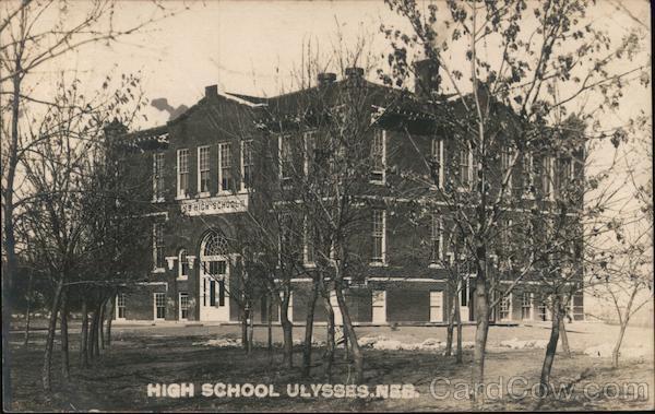 1911 RPPC Ulysses,NE High School Butler County Nebraska Real Photo Post Card
