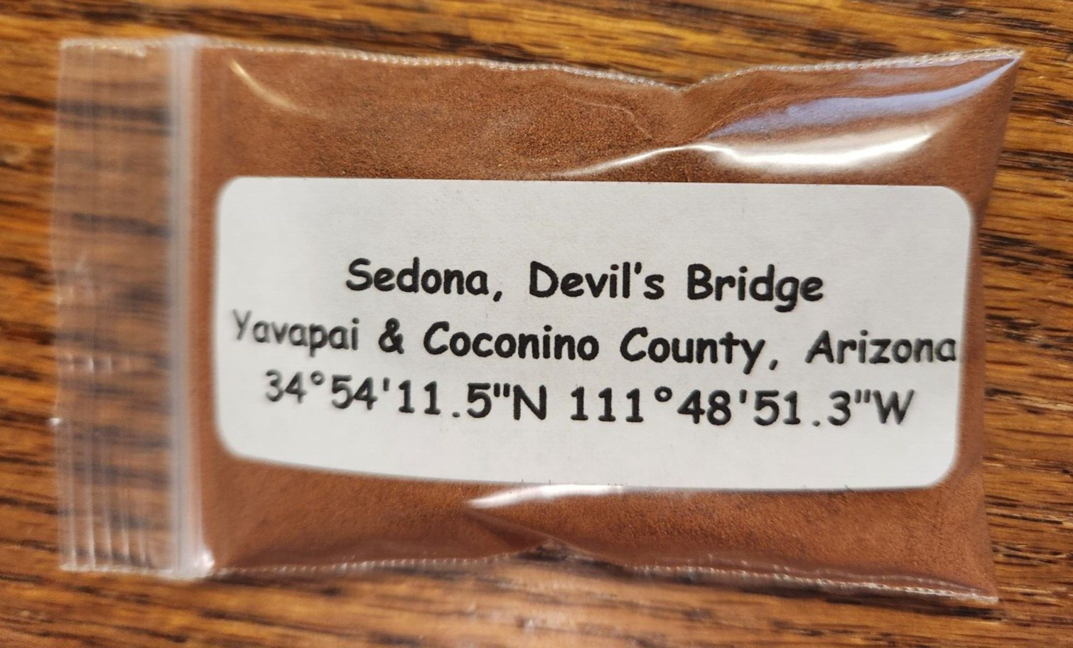Sedona Devil's Bridge Sand Soil Dirt Sample Yavapai Coconino Arizona Apx. 30ml.