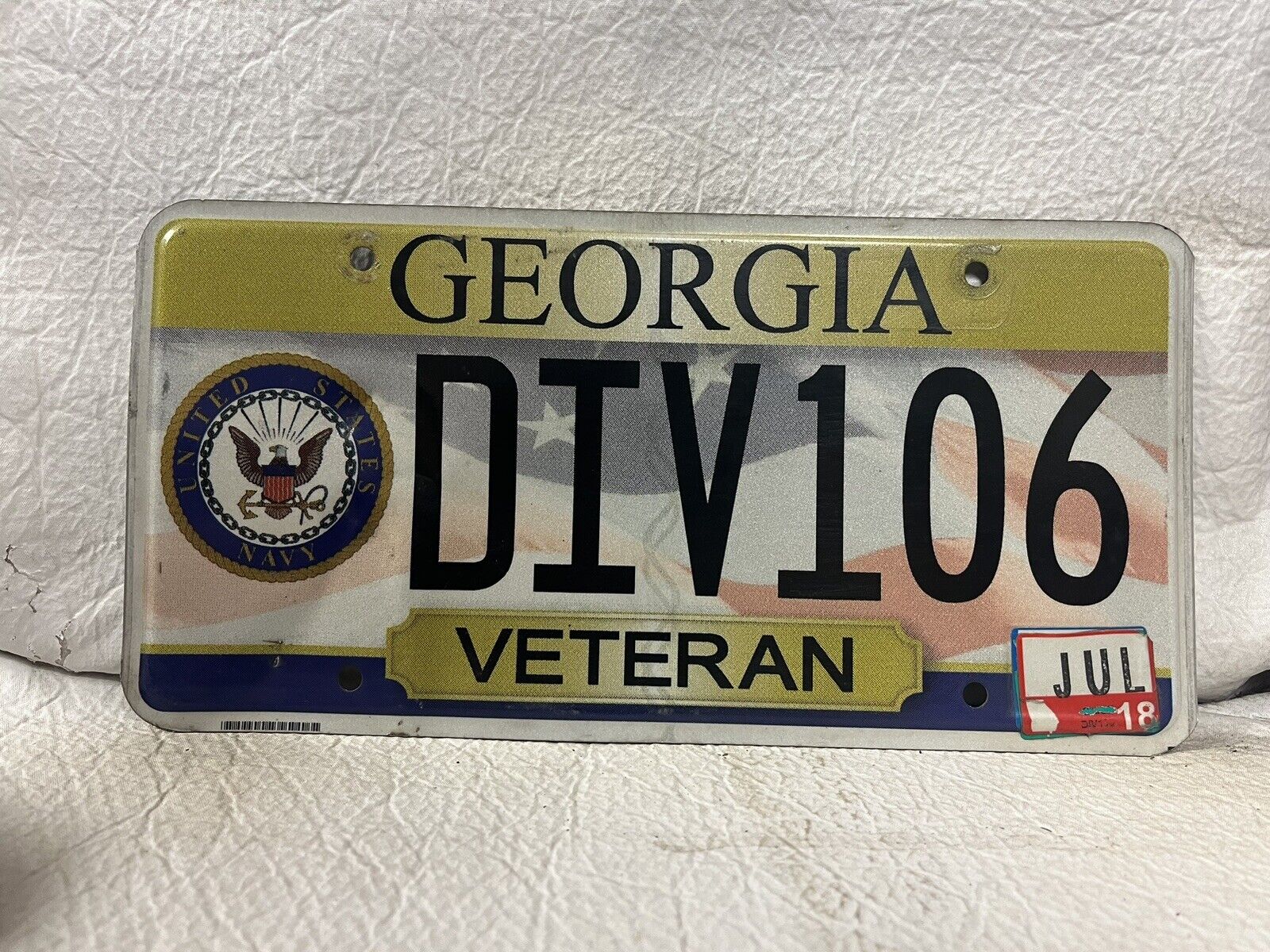 2018 Georgia Navy Veteran License Plate