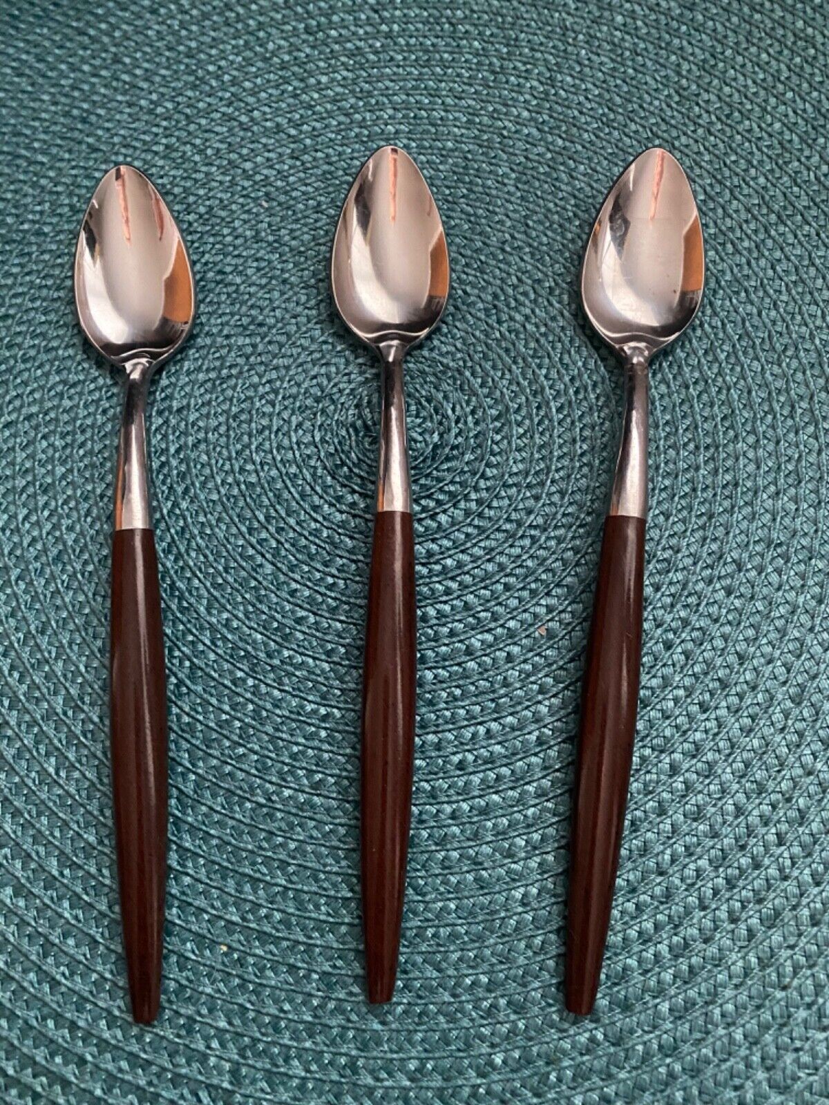AMERICAN TEMPO STAINLESS JAPAN Composite MCM Flatware 3 Iced Tea Spoons  7.5”