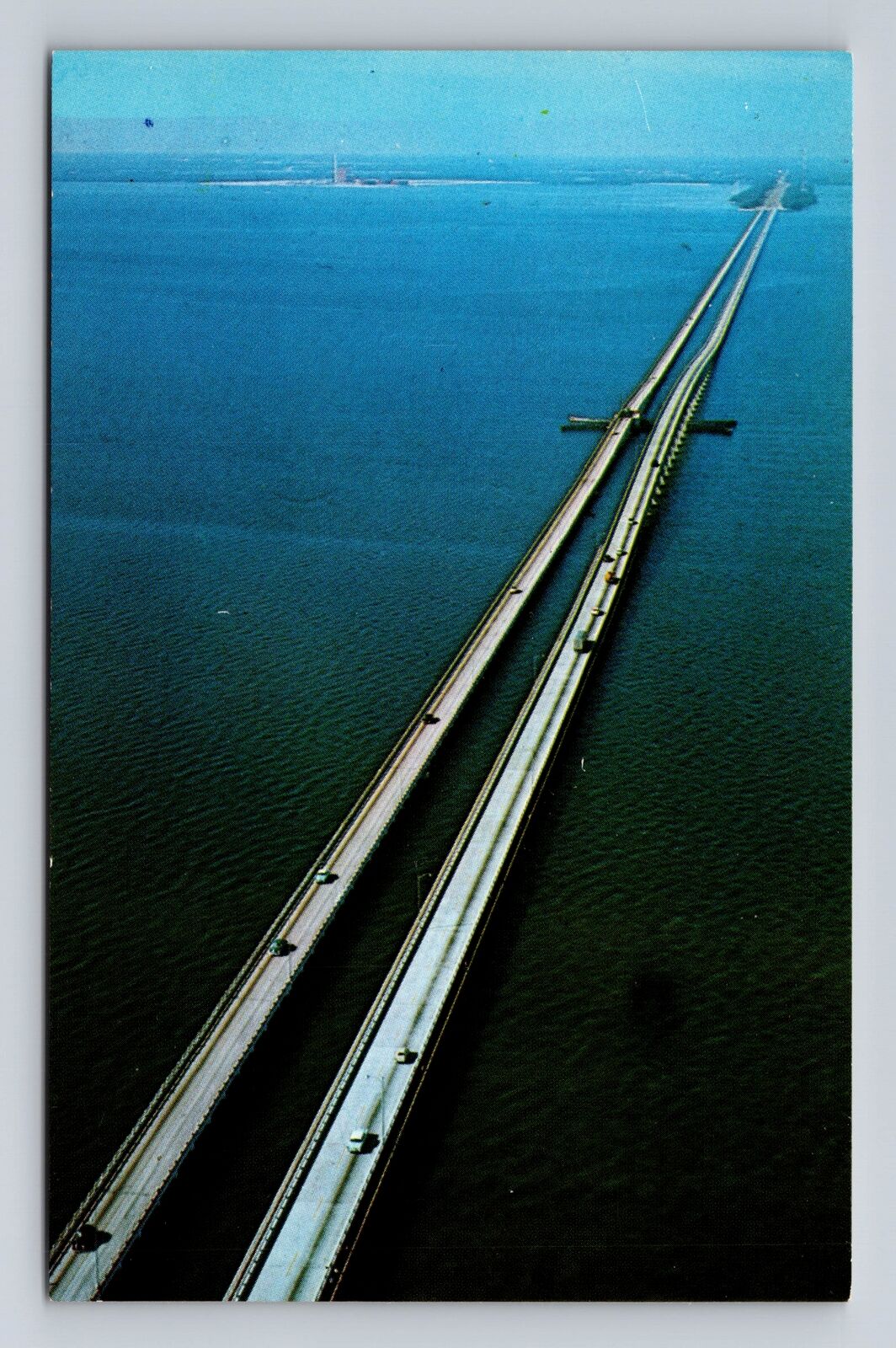 St Petersburg FL-Florida, Aerial Gandy Bridge, Antique, Vintage Postcard