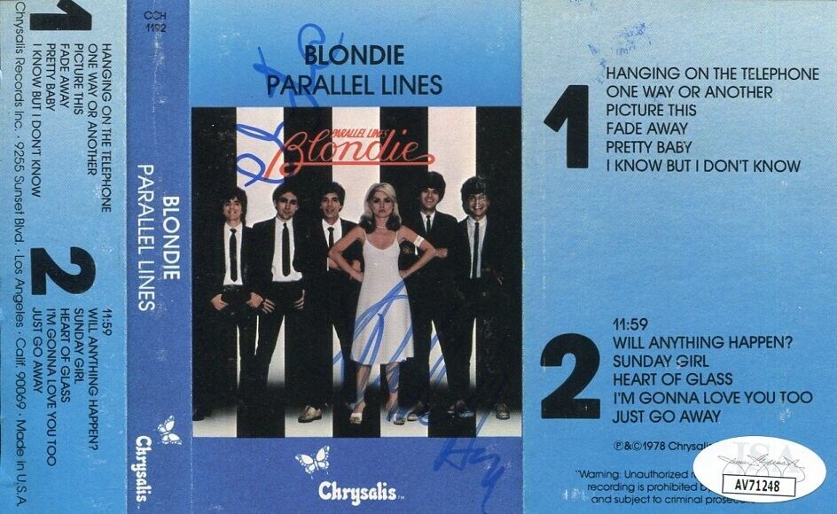 Debbie Harry Chris Stein Blondie Parallel Li Signed Autograph Cassette Photo JSA