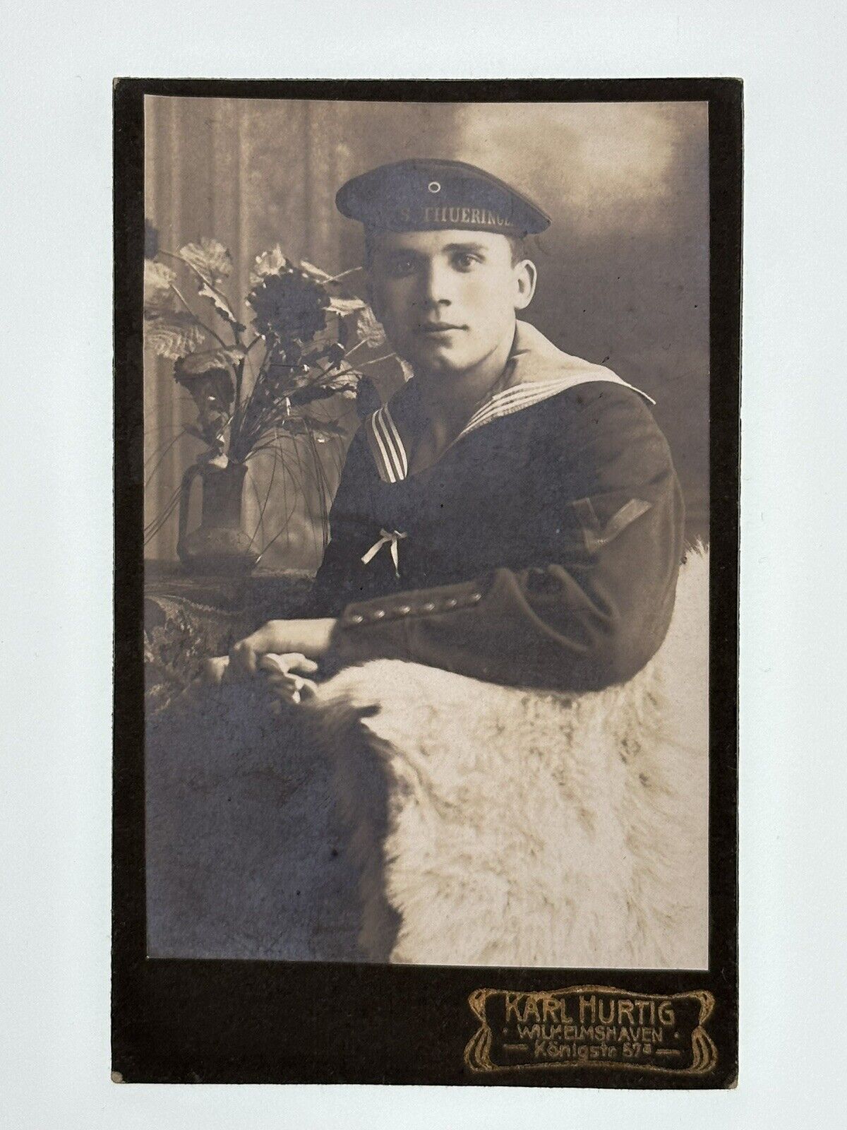 SMS Thüringen Young German Sailor Studio Photograph Portrait  WWI 1913 V*