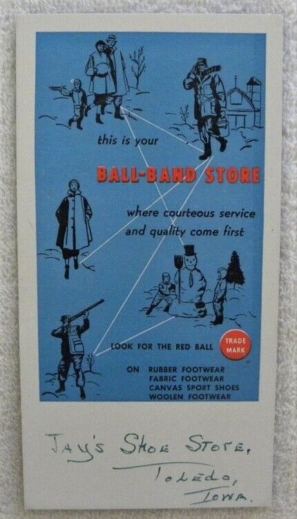 Vintage Jay\'s Ball-Band Shoe Store,Red Ball Footwear, Toledo,Iowa IA Ink Blotter