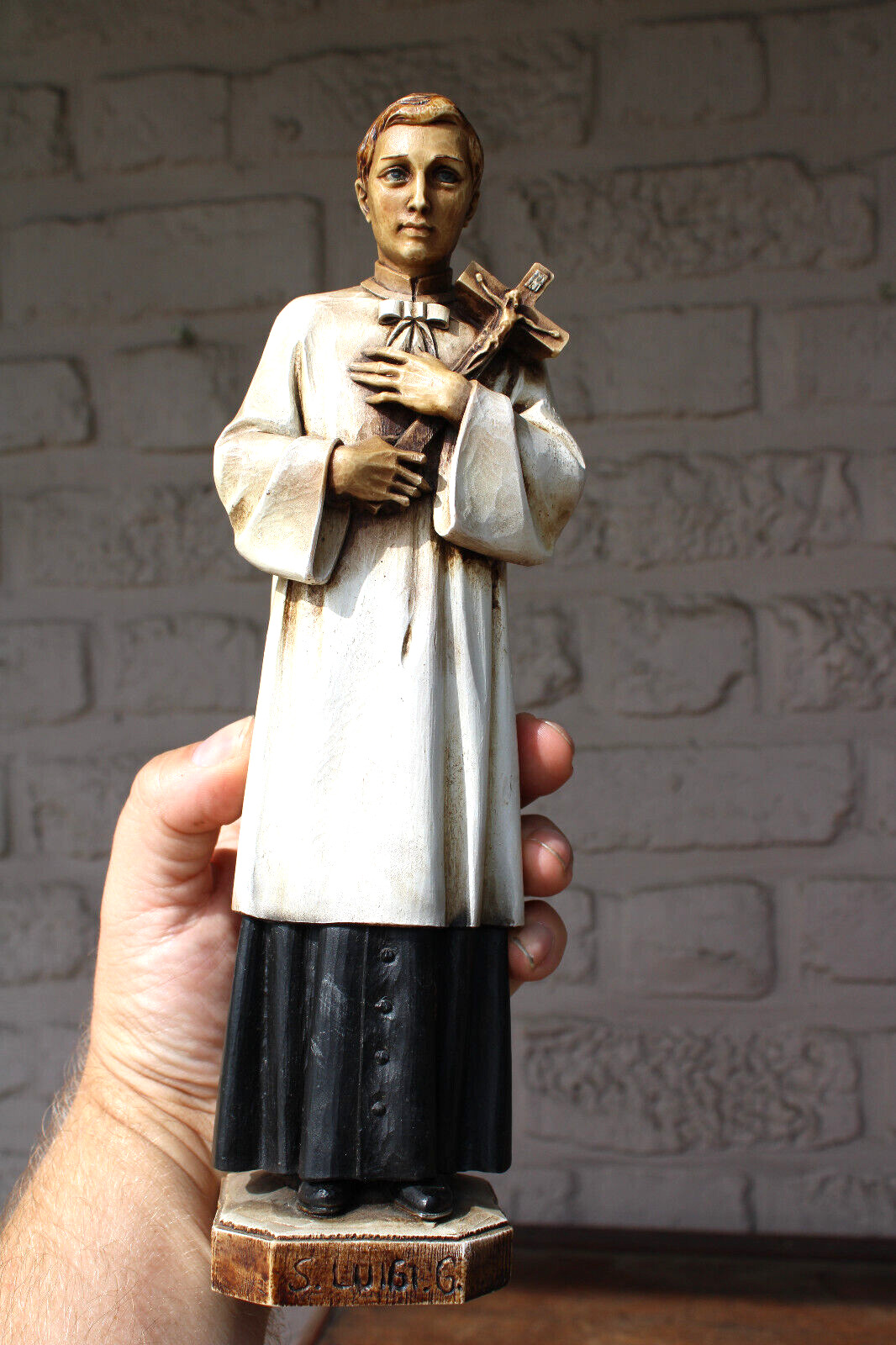 vintage luigi gonzaga saint statue figurine