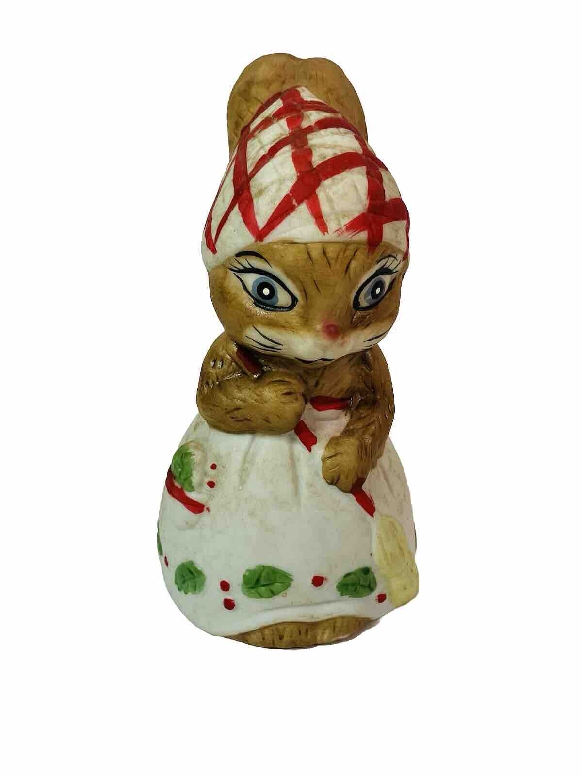 Vintage Jasco Critter Bells Brown Bunny Bisque Porcelain