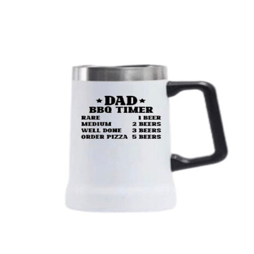 Punny Dad BBQ Timer * 24 oz Beer Stein. Other colors Available