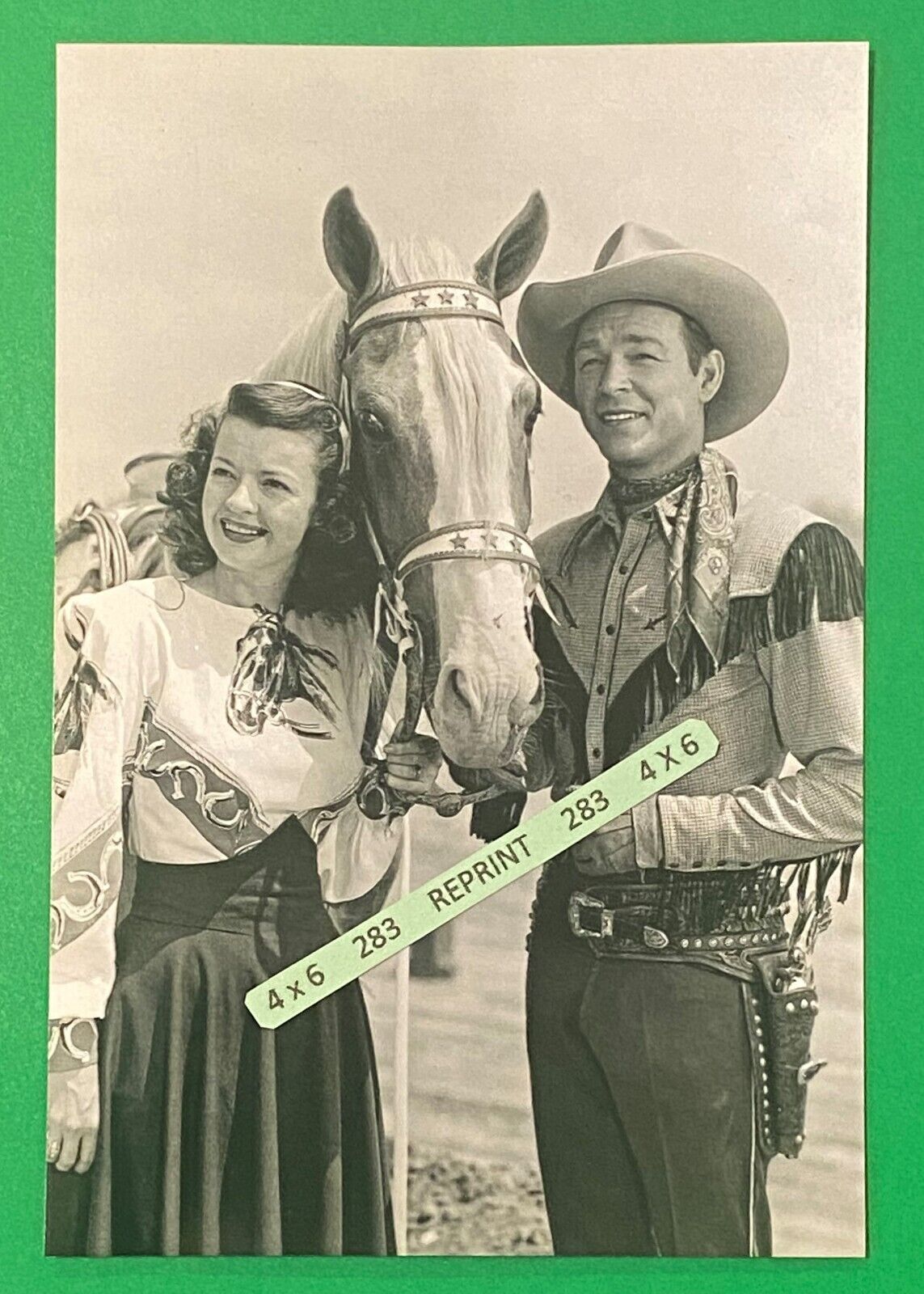 Found PHOTO Old ROY ROGERS and His Famous Horse TRIGGER & Wife Dale Evans