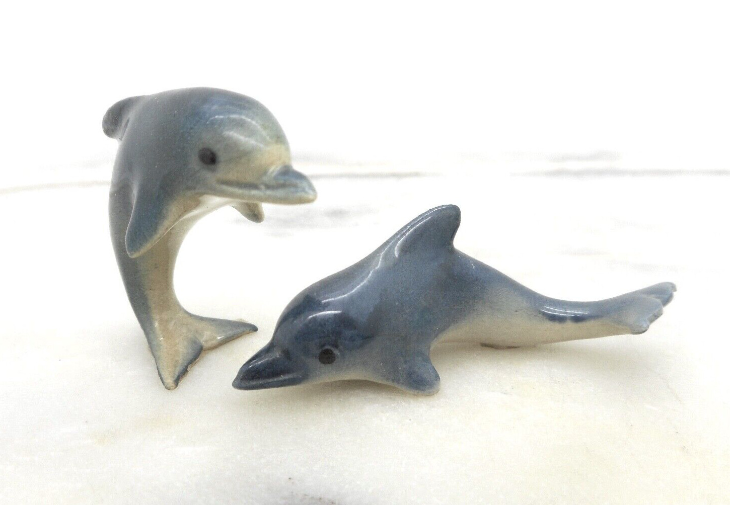 Vintage Hagan Renaker Discontinued Dolphins 2 Figurines 1970's