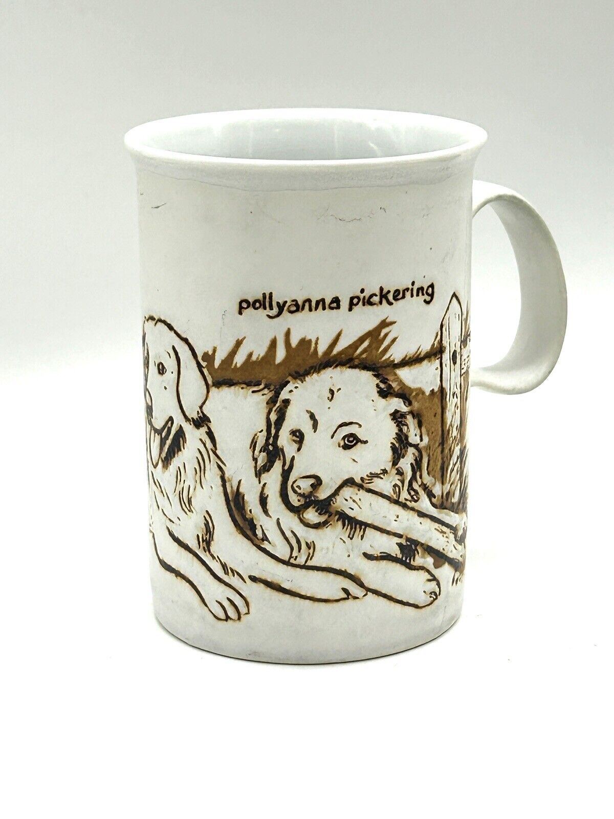 Vintage DUNOON Pottery Dog Mug Pollyanna Pickering Puppies SCOTLAND