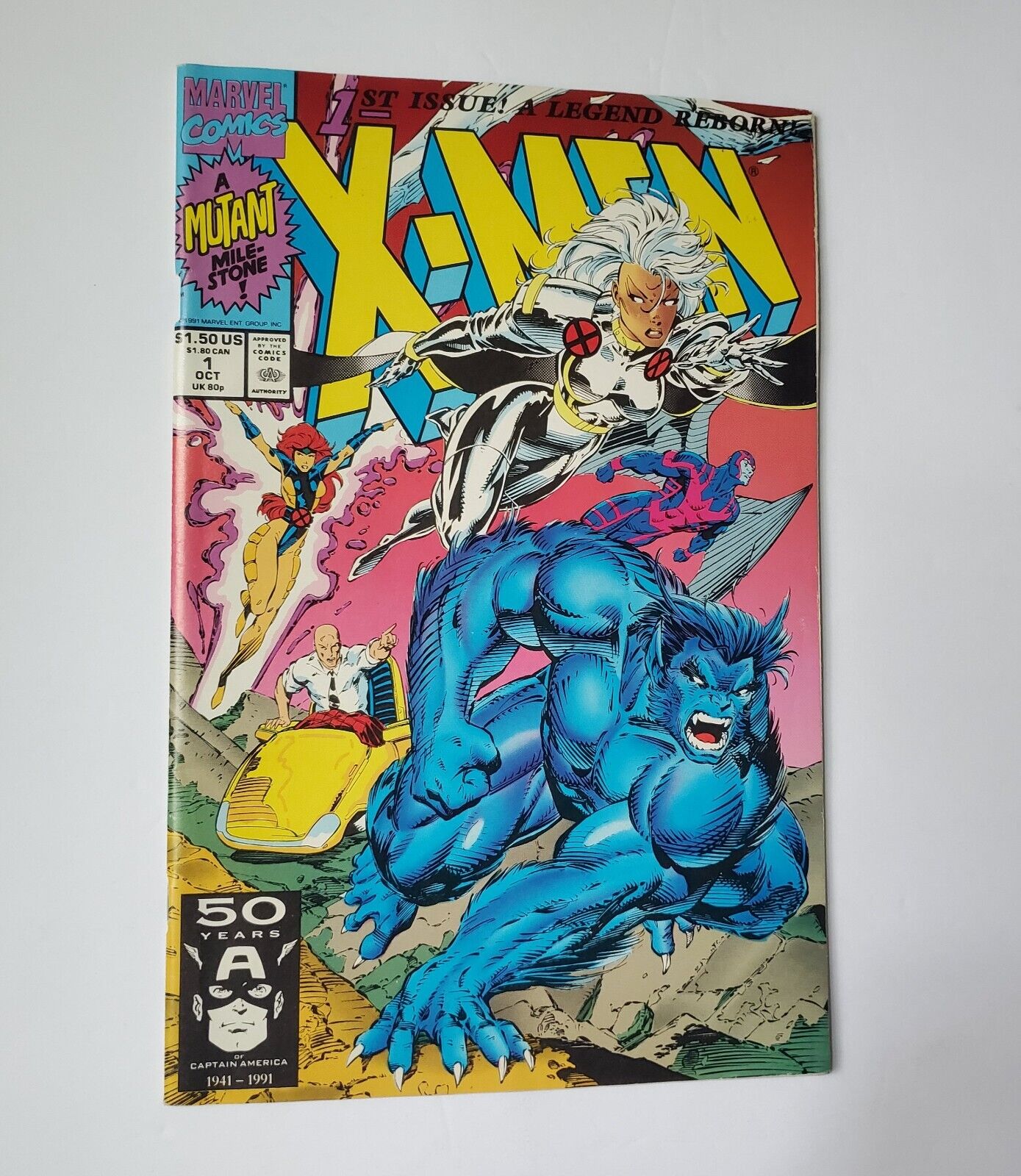 X-Men #1 Cover 1A Storm and Beast Marvel Comics 1991 Jim Lee