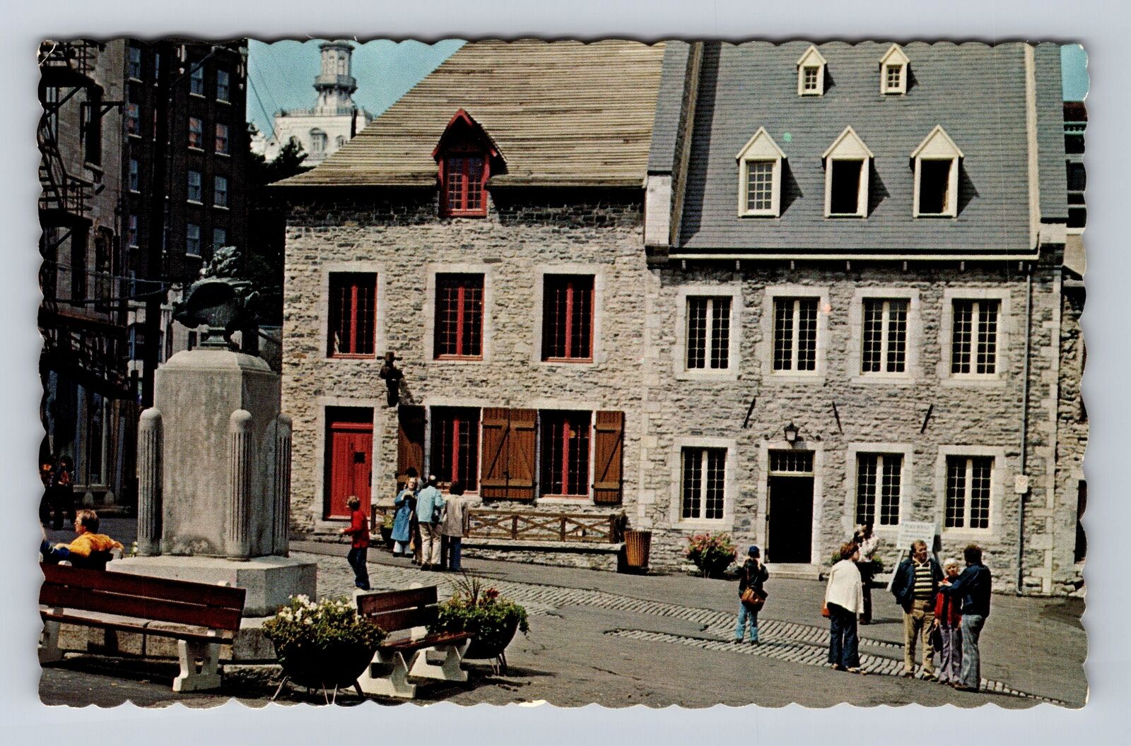 Quebec City Quebec-Canada, La Place Royale, Antique, Vintage Souvenir Postcard