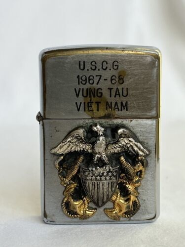 Vintage 1967 Vietnam War Military Zippo Lighter U.S. Coast Guard Squadron 3