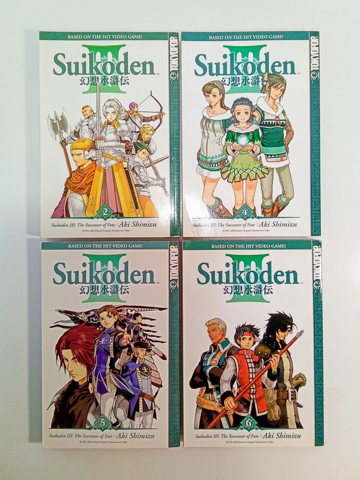 Suikoden 3 III Vol. 2, 4, 5 and 6 English Manga Lot, Tokyopop Graphic Novels
