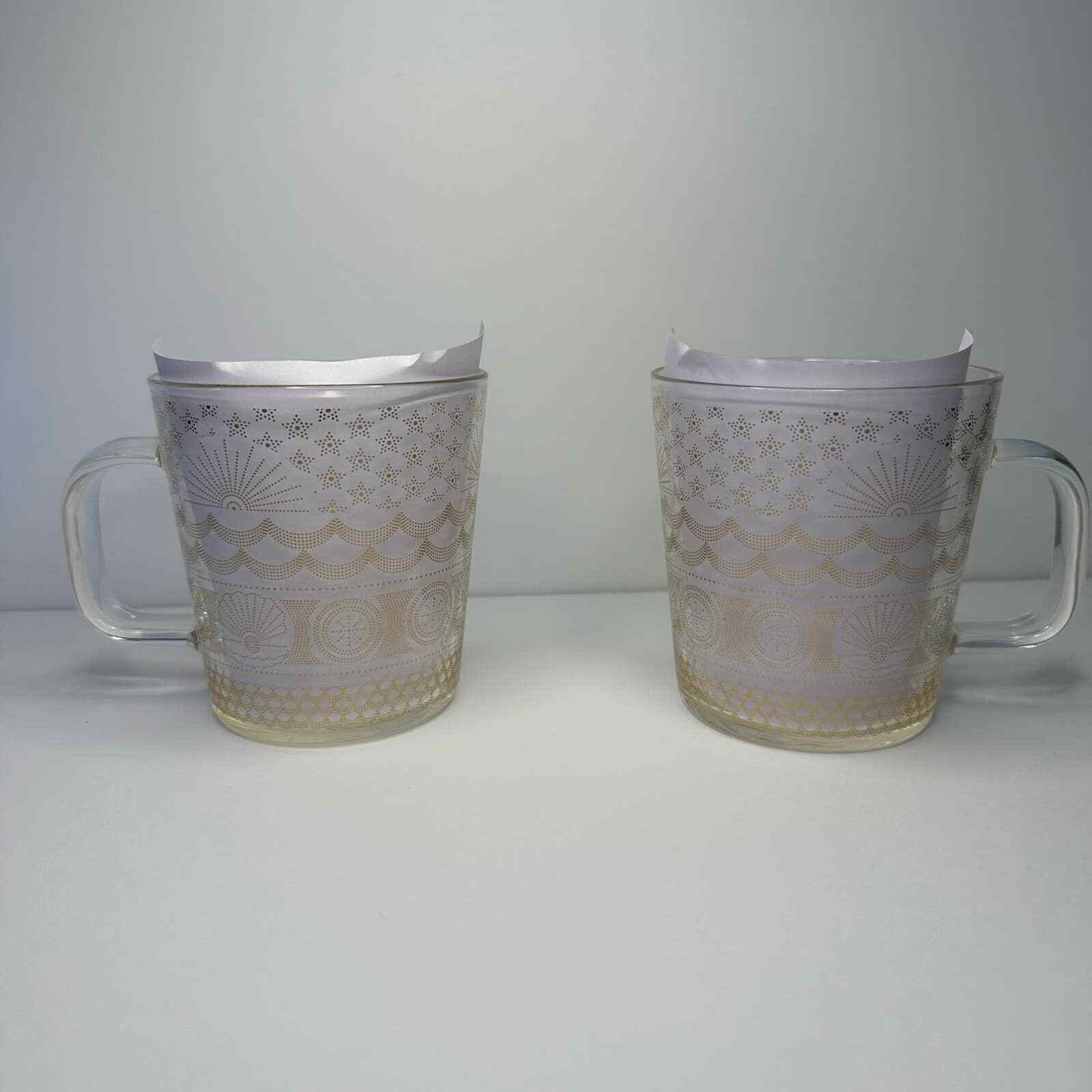 Starbucks 2017 Golden Sea Pattern Anniversary Collection Coffee Glass Mug 