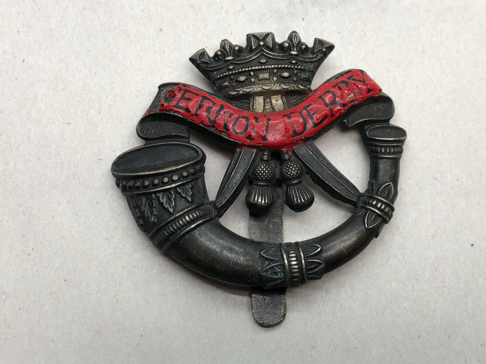 Original WW2 British Army Cap Badge - Duke of Cornwall Light Infantry - Unusual