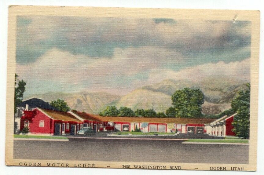 Ogden UT - Ogden Motor Lodge Linen Postcard Utah