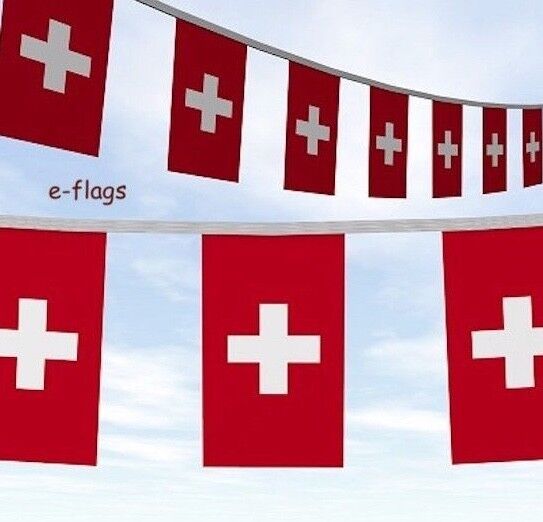🇨🇭 10M Switzerland Swiss Suisse Flag Bunting Banner Fast & FREE🇨🇭