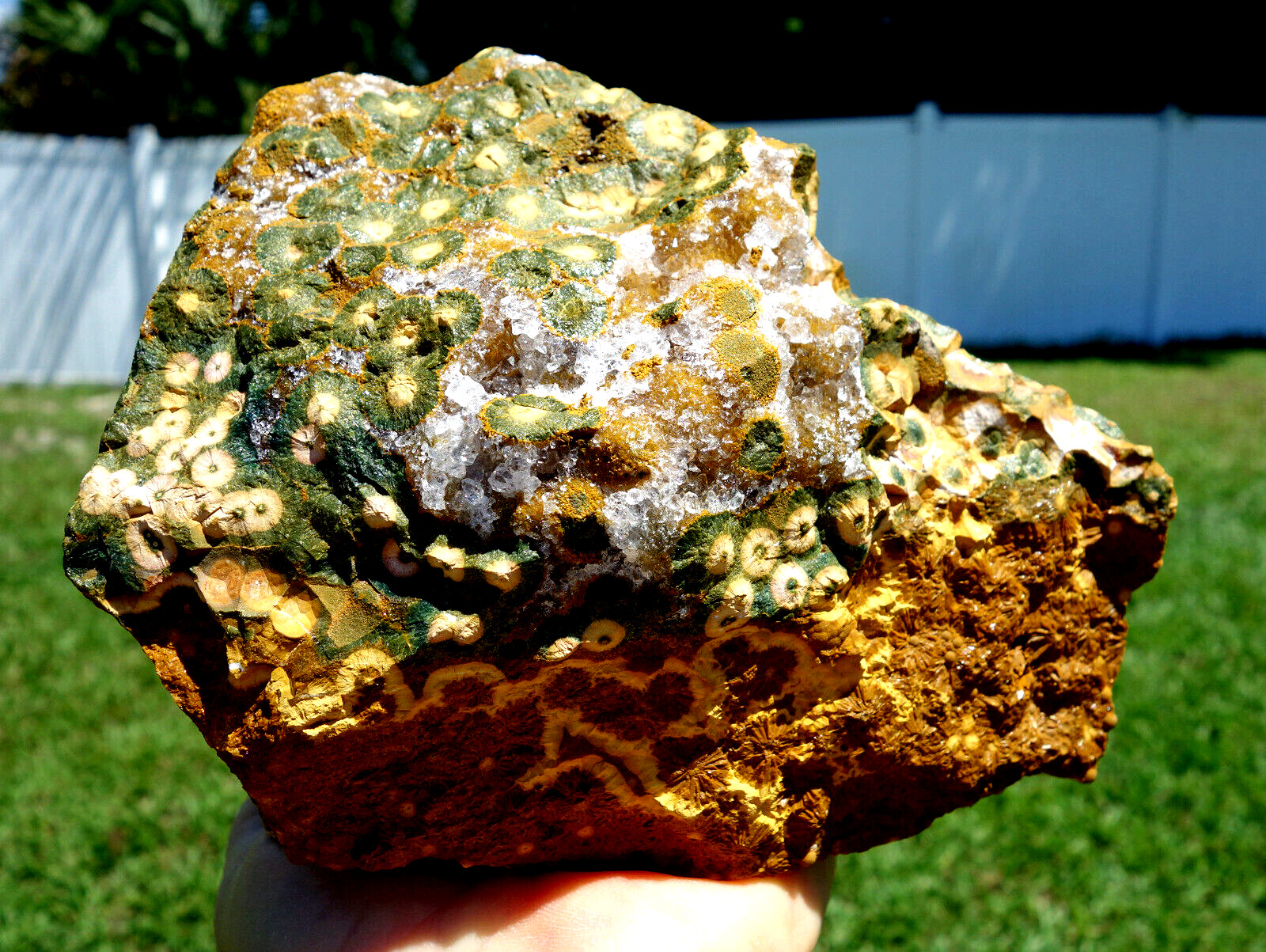 XXL Natural OCEAN JASPER with Sparkling Quartz Crystals NEW OLD STOCK For Sale