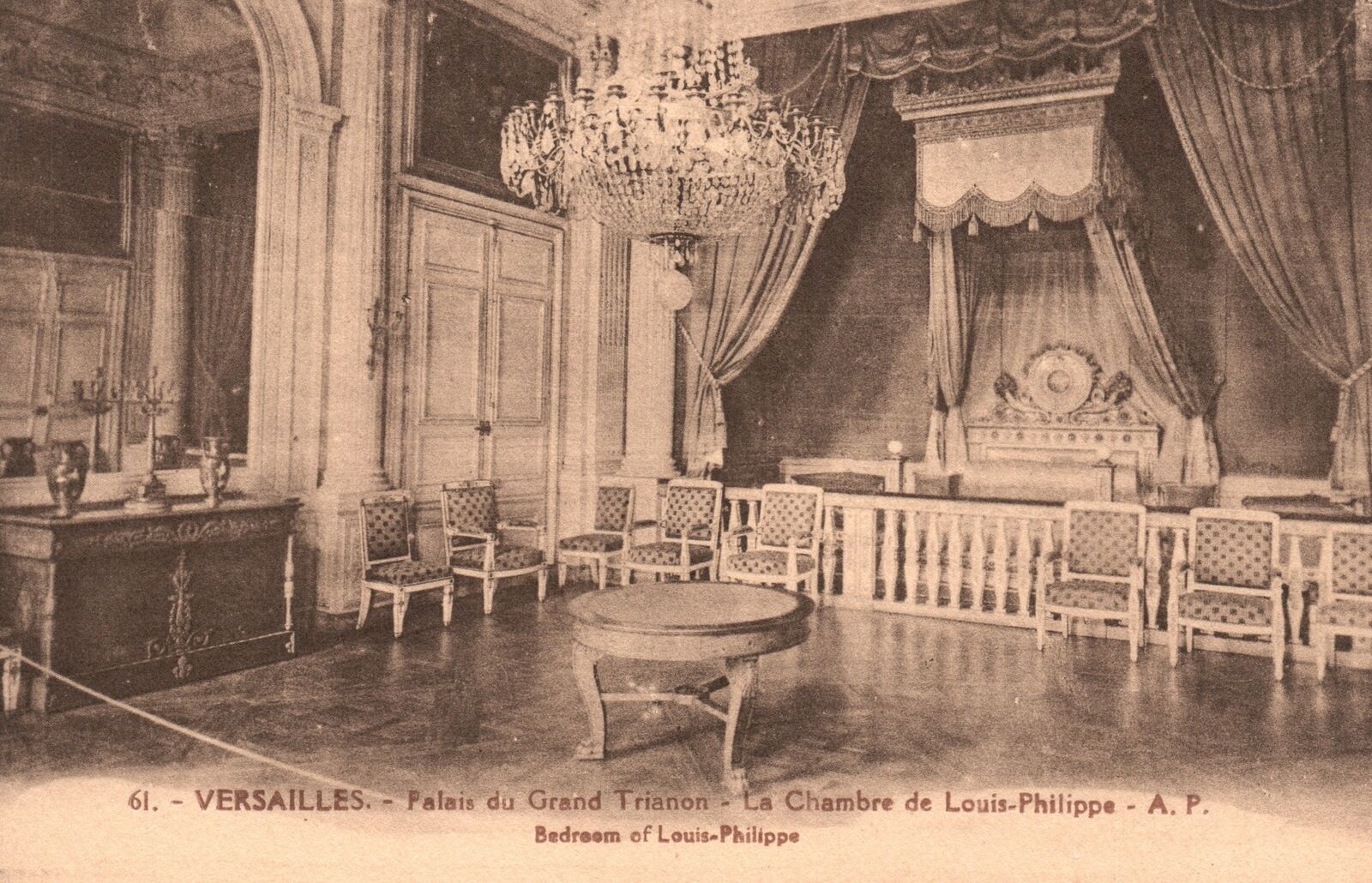 Vintage Postcard Versailles Palais Du Grand Trianon La Chambre De Louis-Philippe