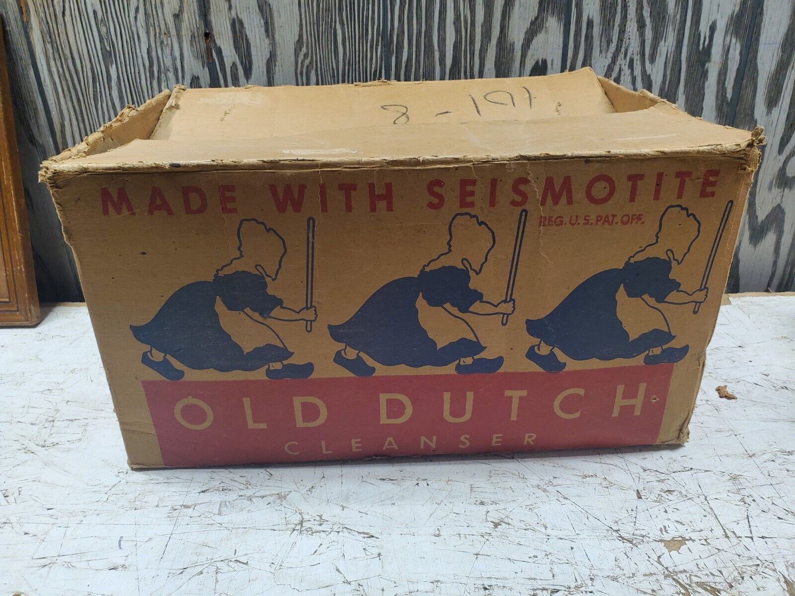 VNT Old Dutch Cleanser Seismotite Empty Carboard Box 19x13x10 Sunday Soapworks