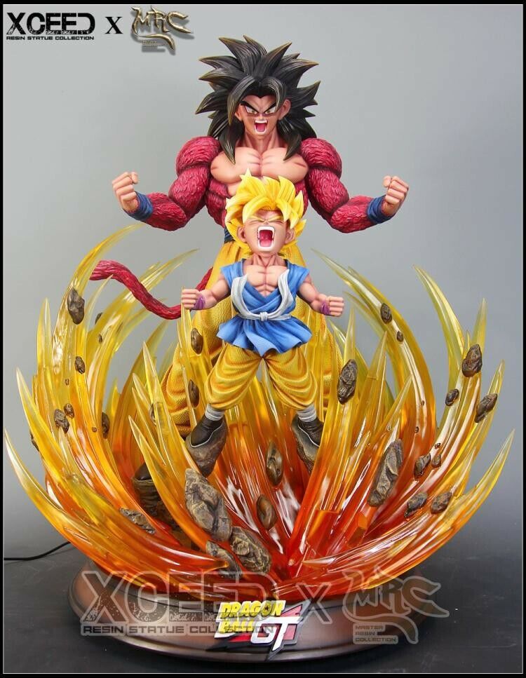 Dragon ball Gt Xceed 1/4 Resin statue Super Saiyan 4 Goku And Kid Goku Authentic