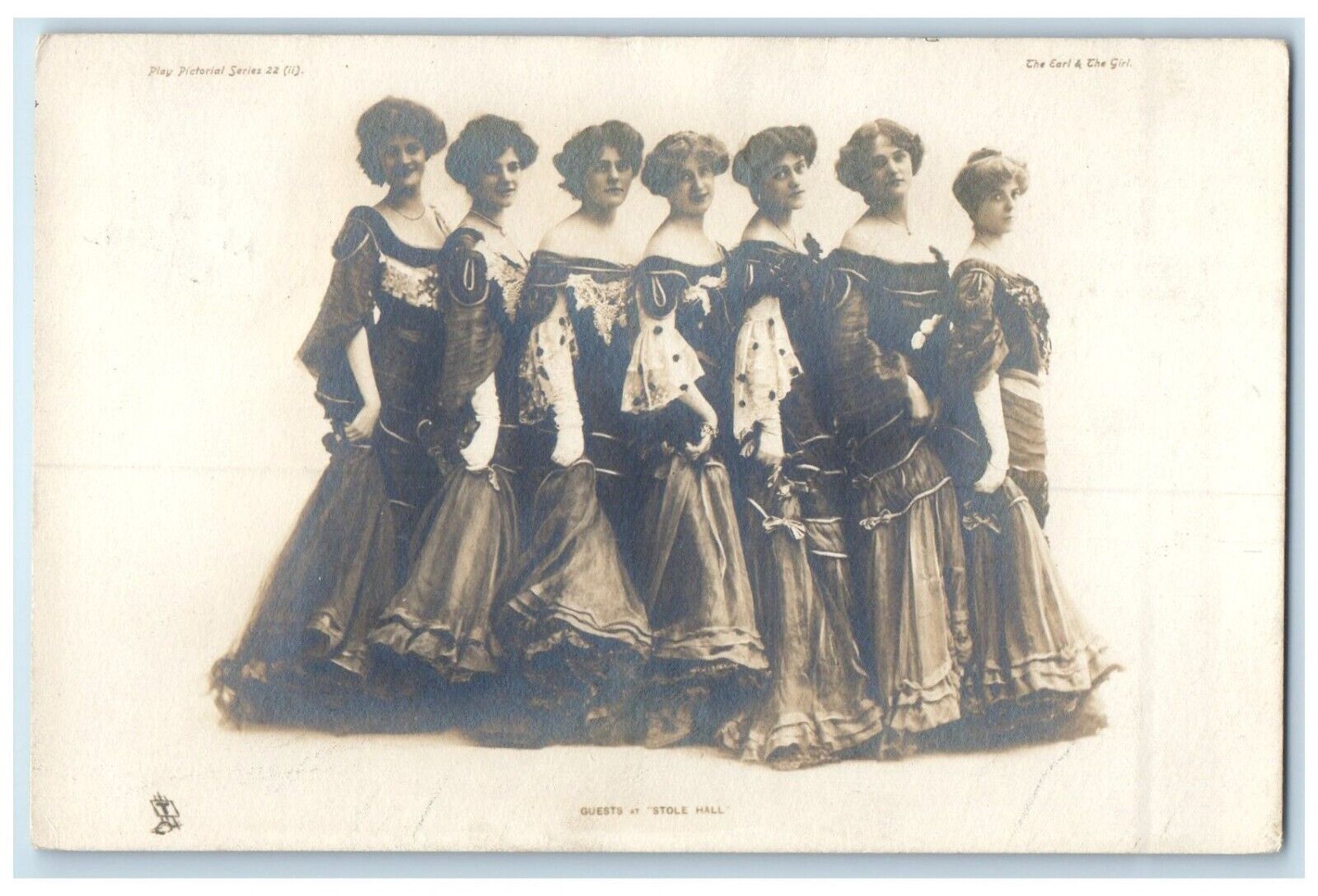 1908 Pretty Womens Guests At Stole Hall Theater RPPC Photo Tuck\'s Postcard