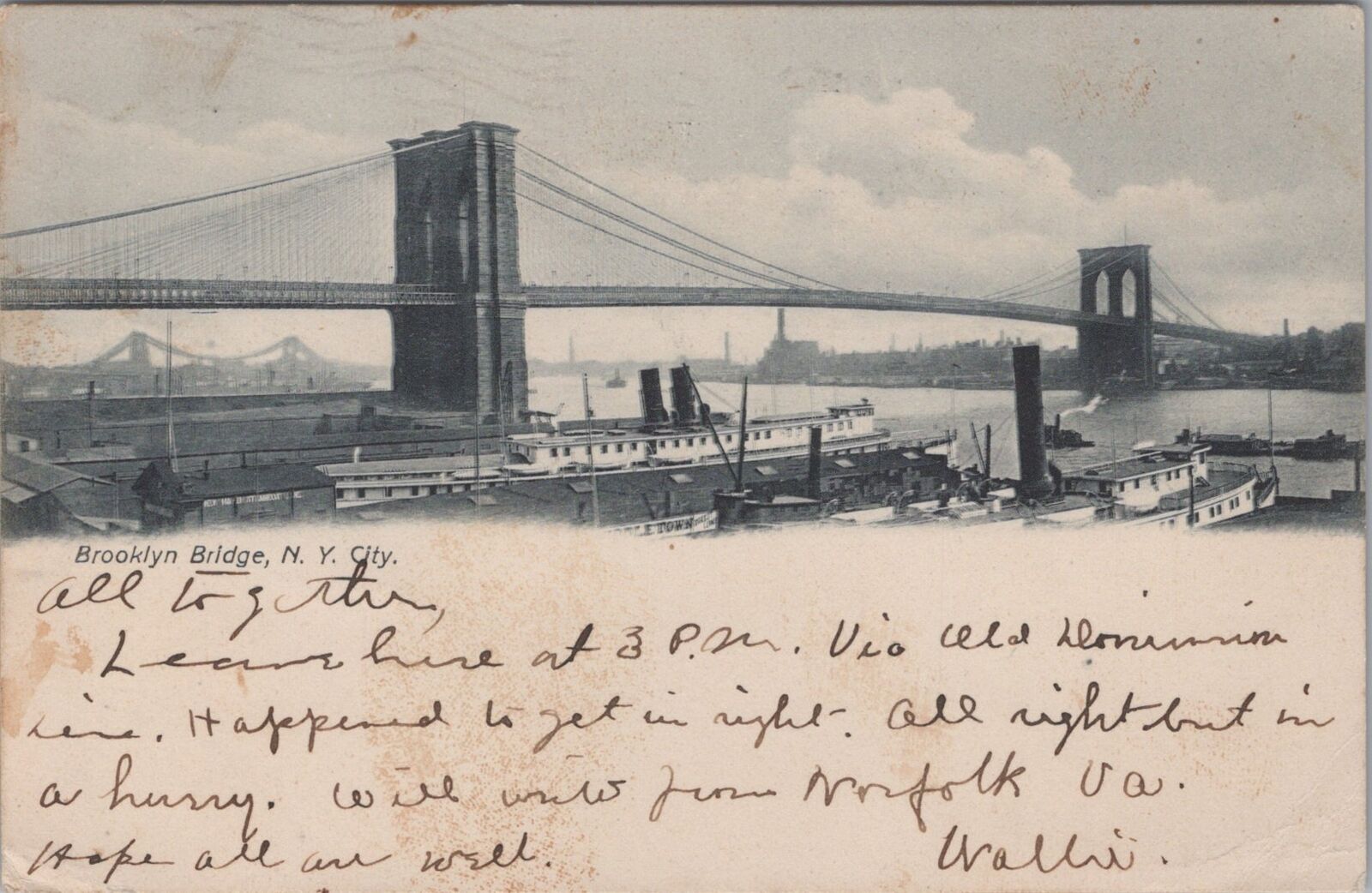 Brooklyn Bridge New York City Postcard