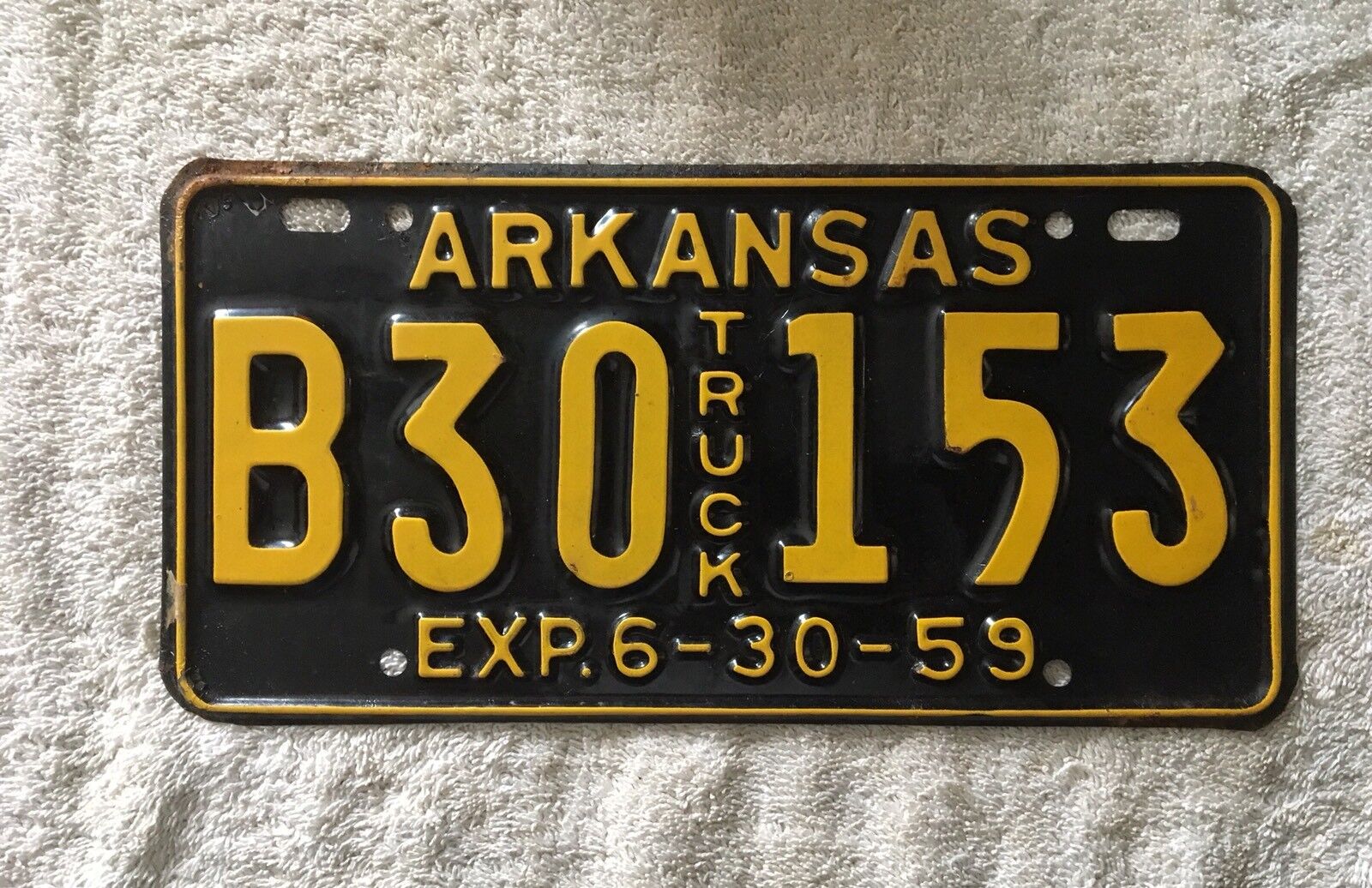 Good Solid Original 1959 Arkansas License Plate