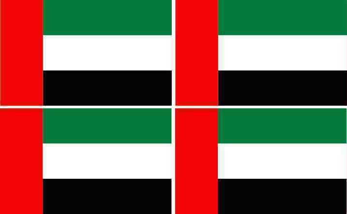 [4x] 2.25× 1.5 United Arab Emirates Flag Stickers Vinyl UAE Flags Car Cup Decals