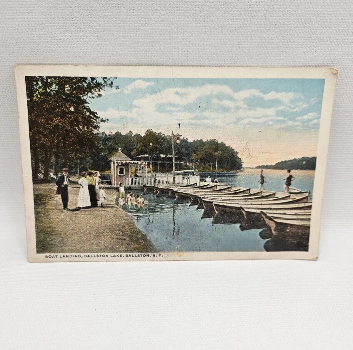 Vintage Postcard Of Ballston Lake Ballston New York. Postmarked 1919.
