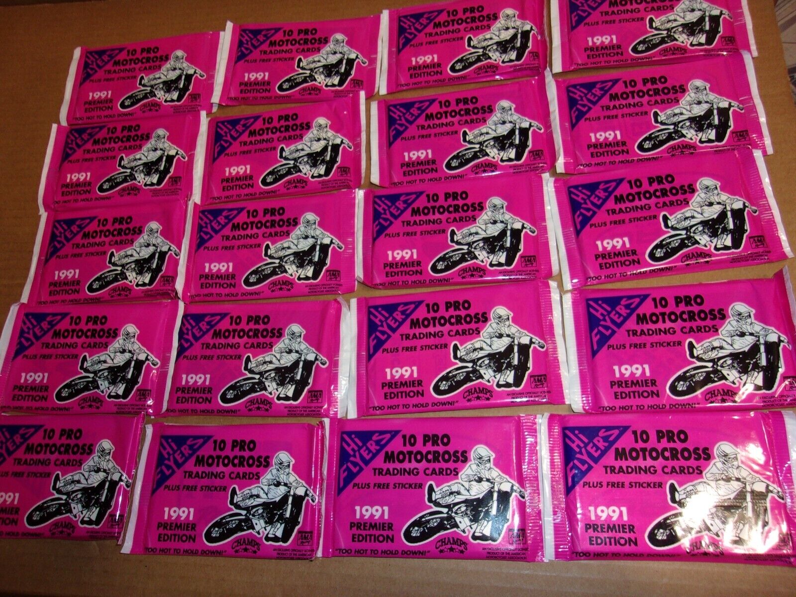 20 Packs 1991 Champs Top Pro Hi Flyers Motocross Motorcycle Trading Cards No Box