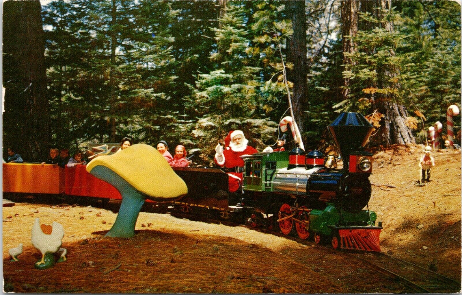C.1950s Santa\'s Village Amusement Park Ride Skyforest California Postcard 829