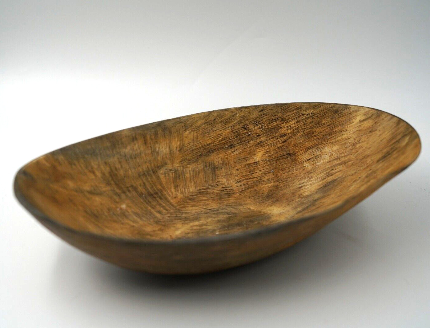 Vintage Natural Hand Carved Wooden Bowl 11 3/4\