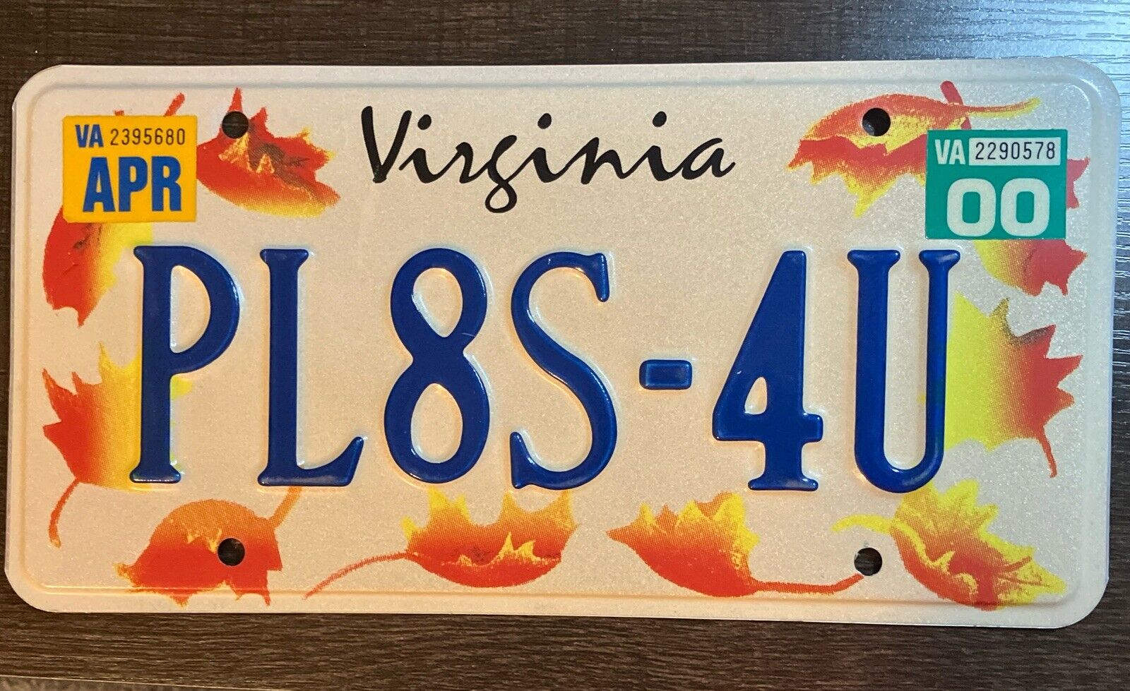 Virginia Vanity License Plate Tag Va Personalized PL8S-4U APLCA Man Cave Sign