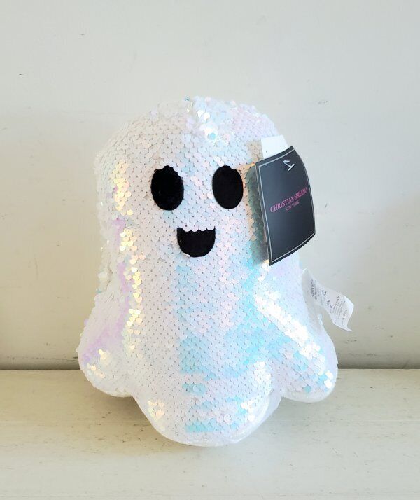 CHRISTIAN SIRIANO Halloween Sequence Sparkle Bling Ghost Iridescent Plush NEW