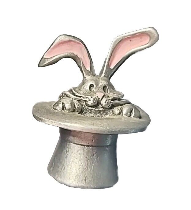 Vintage Hudson Fine Pewter - Rabbit In A Hat #2702 1.58\