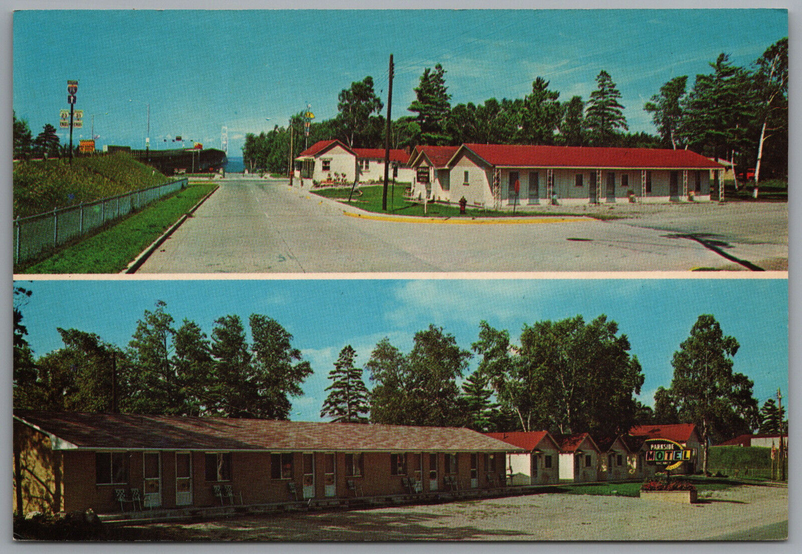 Mackinaw City State Park Michigan Parkside Motel c1964 Continental 4x6 Postcard