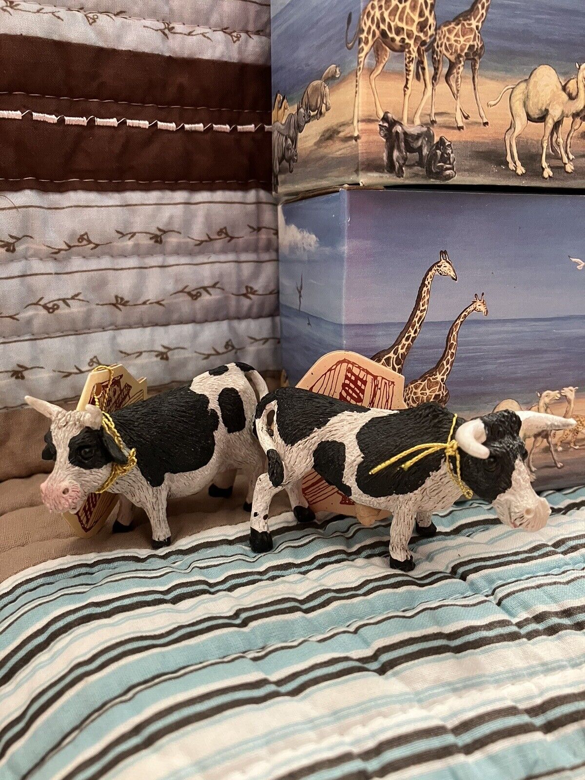 Pete Apsit Holy Herd Noah’s Ark Collectible Figurine Cows Bruno and Carmen