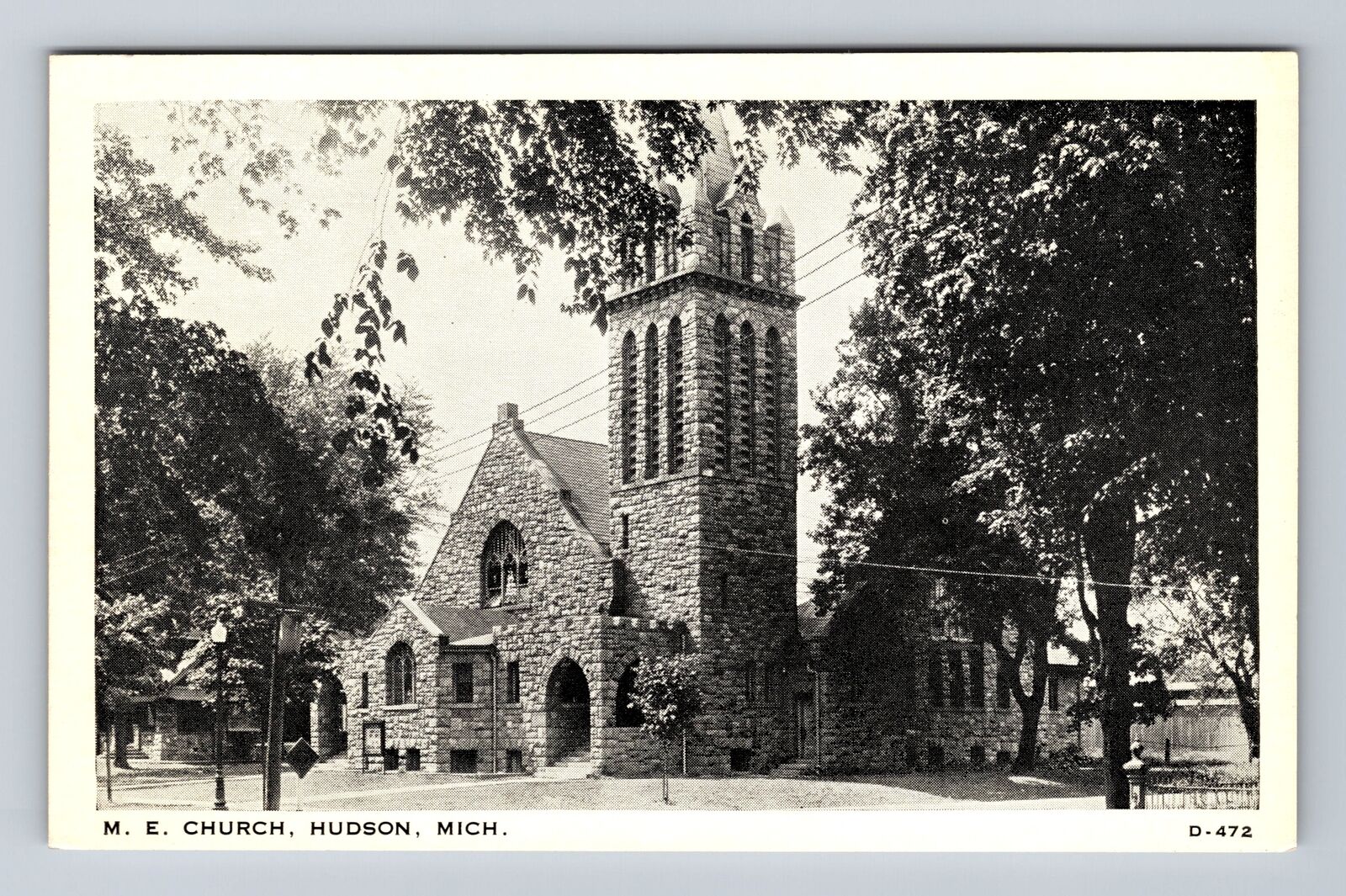 Hudson MI-Michigan, Methodist Episcopal Church, Antique Vintage Postcard