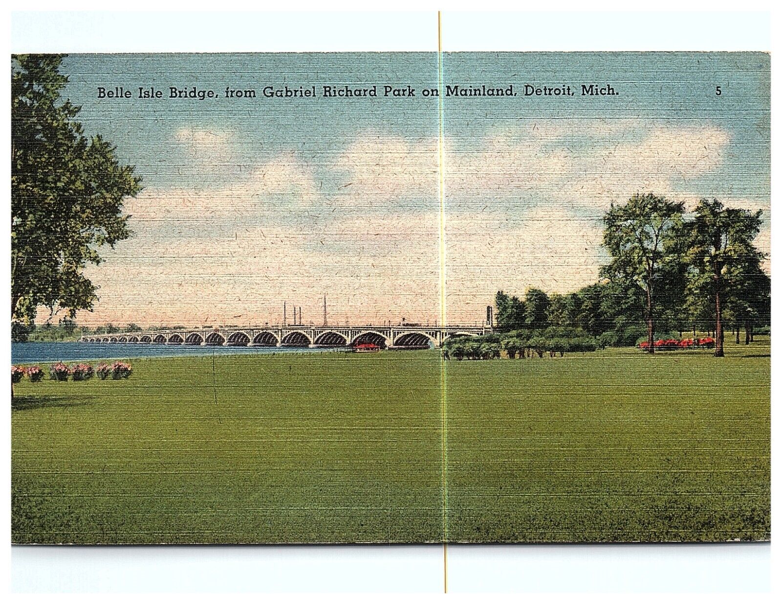 Detroit MI - Michigan - New Belle Isle Bridge - Postcard