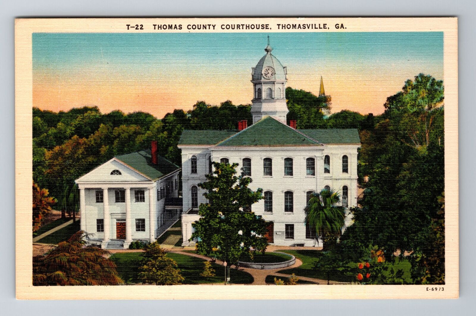 Thomasville GA-Georgia, Thomas County Courthouse, Antique, Vintage Postcard